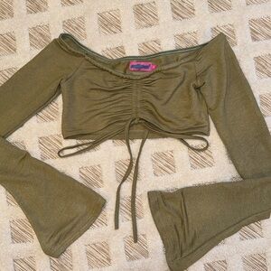Edikted Green Long Sleeve Crop Top